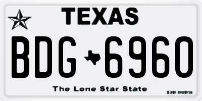 TX license plate BDG6960