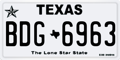 TX license plate BDG6963