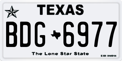 TX license plate BDG6977