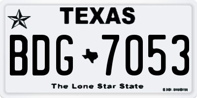 TX license plate BDG7053