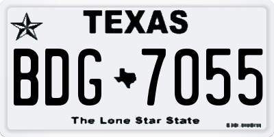 TX license plate BDG7055