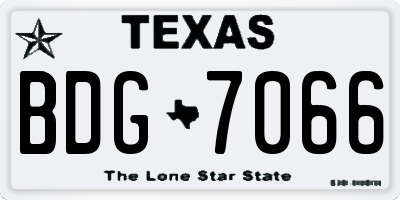 TX license plate BDG7066