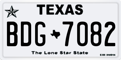 TX license plate BDG7082