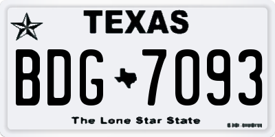 TX license plate BDG7093