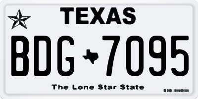 TX license plate BDG7095
