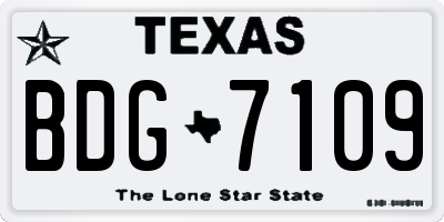 TX license plate BDG7109