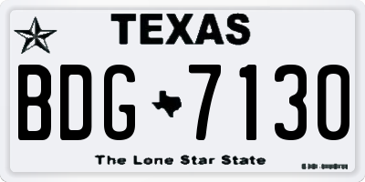 TX license plate BDG7130