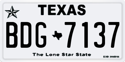 TX license plate BDG7137