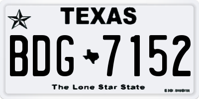 TX license plate BDG7152