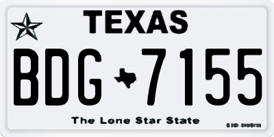 TX license plate BDG7155