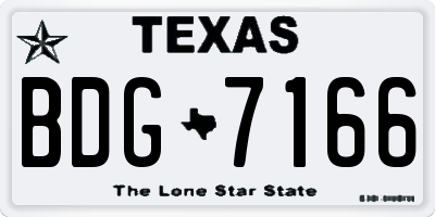 TX license plate BDG7166