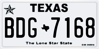 TX license plate BDG7168