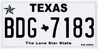 TX license plate BDG7183