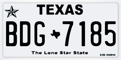 TX license plate BDG7185