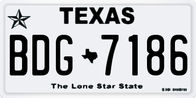 TX license plate BDG7186
