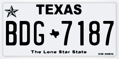 TX license plate BDG7187