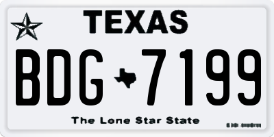 TX license plate BDG7199