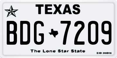 TX license plate BDG7209