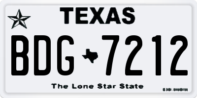 TX license plate BDG7212