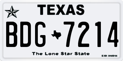 TX license plate BDG7214