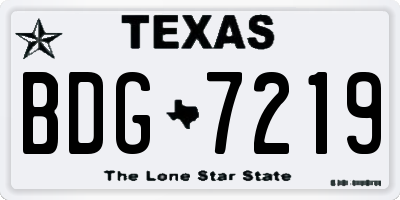 TX license plate BDG7219