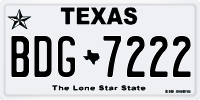 TX license plate BDG7222