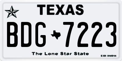 TX license plate BDG7223