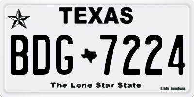 TX license plate BDG7224