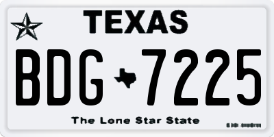 TX license plate BDG7225