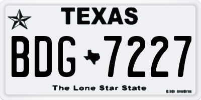 TX license plate BDG7227
