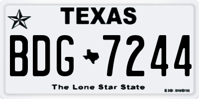 TX license plate BDG7244