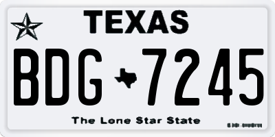TX license plate BDG7245