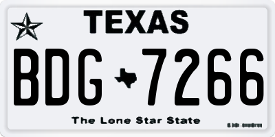 TX license plate BDG7266