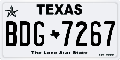 TX license plate BDG7267