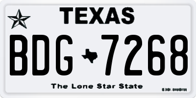 TX license plate BDG7268