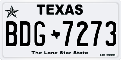 TX license plate BDG7273