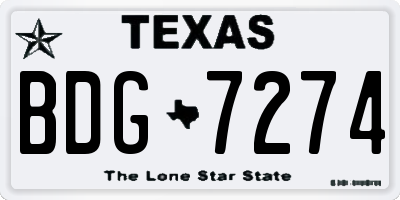 TX license plate BDG7274
