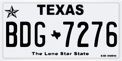 TX license plate BDG7276
