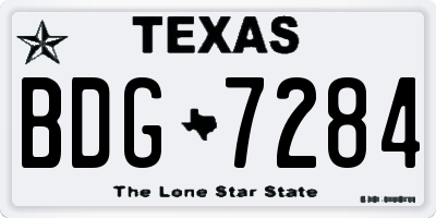 TX license plate BDG7284