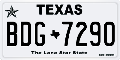 TX license plate BDG7290