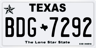 TX license plate BDG7292