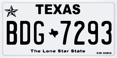 TX license plate BDG7293