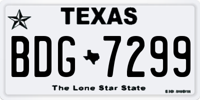 TX license plate BDG7299