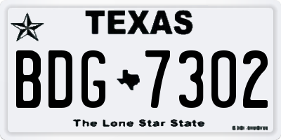 TX license plate BDG7302