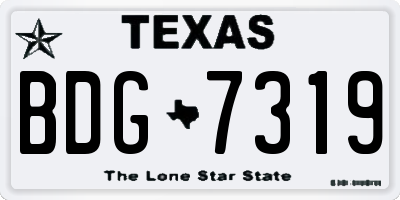 TX license plate BDG7319