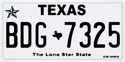 TX license plate BDG7325