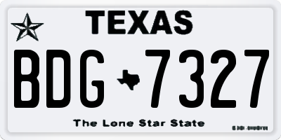 TX license plate BDG7327