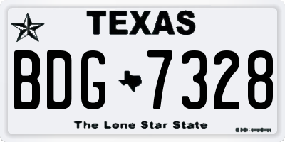 TX license plate BDG7328