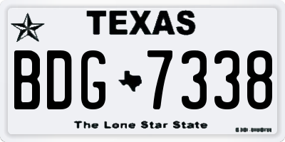 TX license plate BDG7338