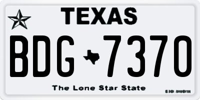 TX license plate BDG7370